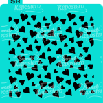 Stencil Corazones locos
