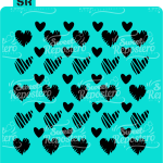 Stencil Corazones Rayados
