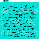 Stencil Corazones Voladores