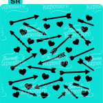 Stencil Corazones y Flechas