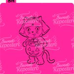 Stencil PYO Dora Halloween