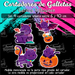 Cortadores De Galleta Gatitos Halloween