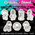 Cortadores De Galleta + Stencil PYO Mario Bross