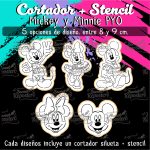 Cortadores De Galleta + Stencil PYO Mickey y Minnie
