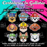 Cortador de Galletas Set Paw Patrol 9 Piezas