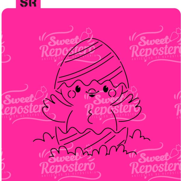 Stencil Pyo Pollito huevo