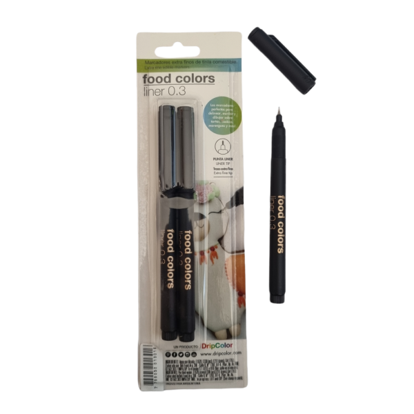 Set  2 Lapices Liner  Negro Punta Fina Dripcolor