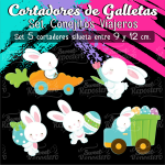 Cortador de Galleta Conejitos Viajeros