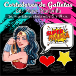 Cortadores De Galleta Set Mujer Maravilla