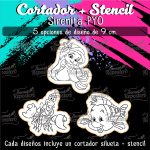 Cortadores De Galleta + Stencil PYO Sirenita