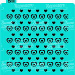 Stencil Tapiz Corazones A