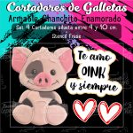 Cortadores de Galleta Armable Chanchito Enamorado