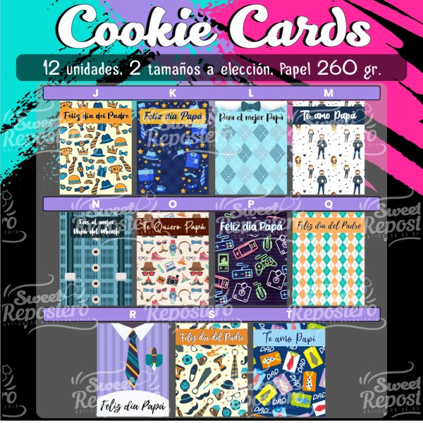 Set 12 und Cookie Cards Dia del Padre.