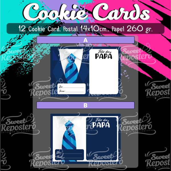 Set 12 und Cookie Cards Postal Día Del Padre