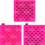 Stencil Doble Corazones y Bigotes