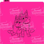 Stencil PYO Bluey - Bluey y Bingo Abrazados