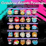 Set 25 Mini Cortadores Personajes Adviento 5 Cm