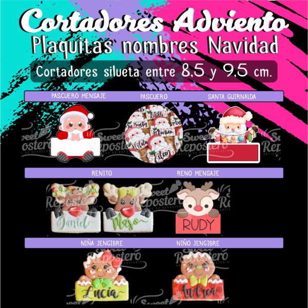 Cortadores De Galleta Plaquitas Nombre