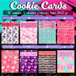 Set 12 und Cookie Cards San Valentin