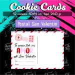 Set 12 und Cookie Cards San Valentin Postal