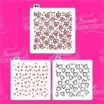 Stencil Corazones Love Doble