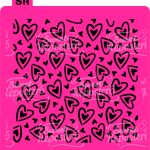 Stencil Corazones Love