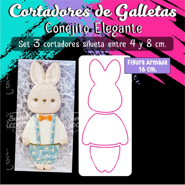 Cortador de Galleta Conejito Elegante