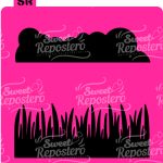 Stencil Pasto y Nubes