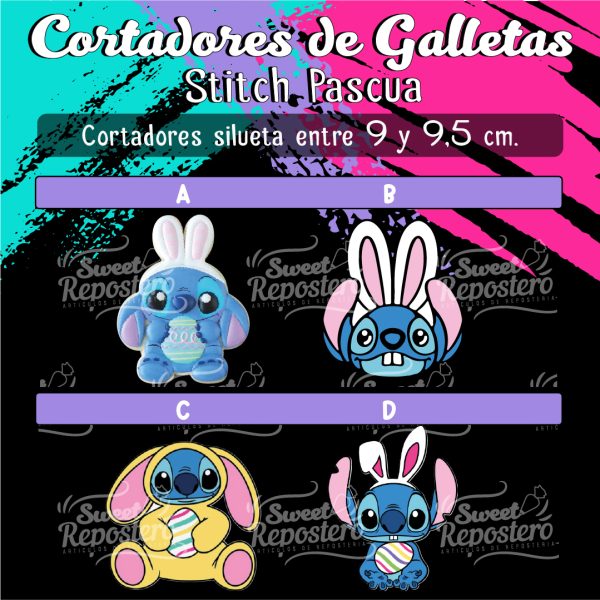 Cortador de Galleta Stitch Pascua
