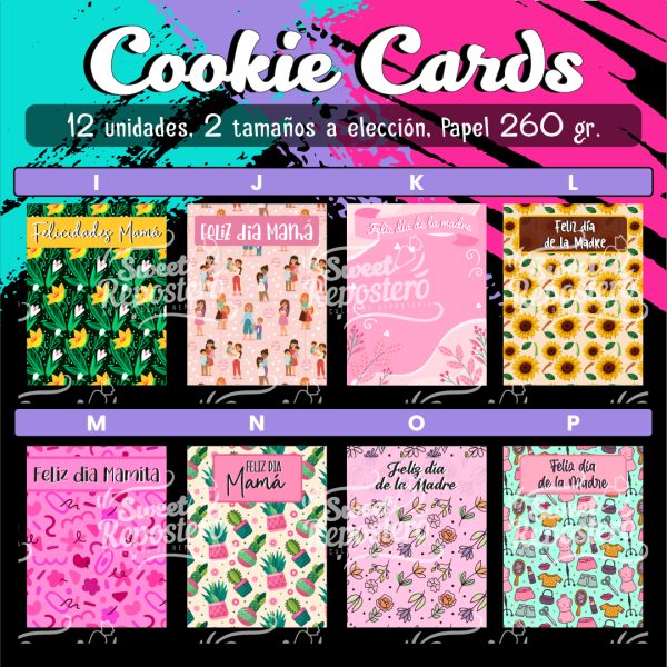 Set 12 und Cookie Cards Día De La Madre.