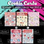Set 12 und Cookie Cards Día De La Salud