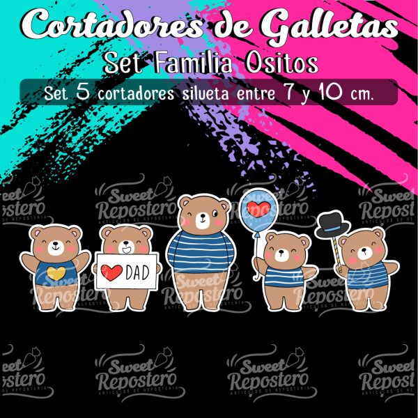 Cortador de Galletas Familia Ositos