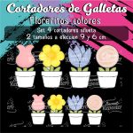 Cortador de Galletas Floreritos Colores