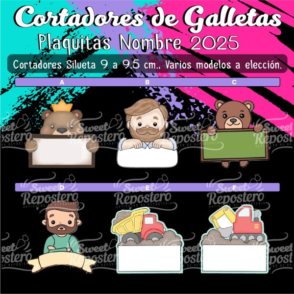 Cortador de Galletas Plaquitas Nombre Papá 2025