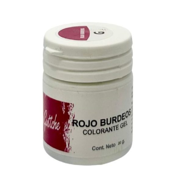Colorante Rojo Burdeo en Gel Guttche 20 gr