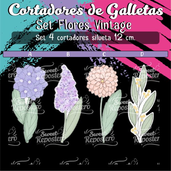 Cortador de Galletas Flores Vintage