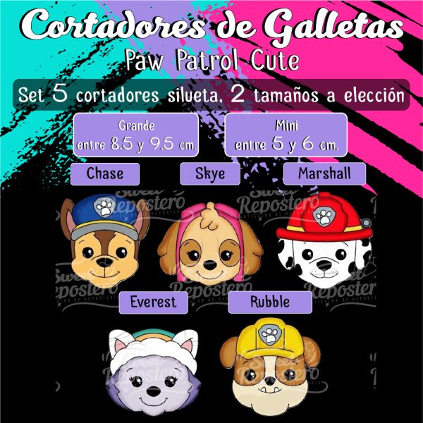 Cortadores De Galleta Paw Patrol Cute