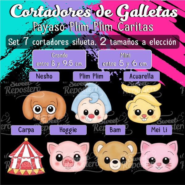Cortadores De Galleta Payaso Plim Plim Caritas