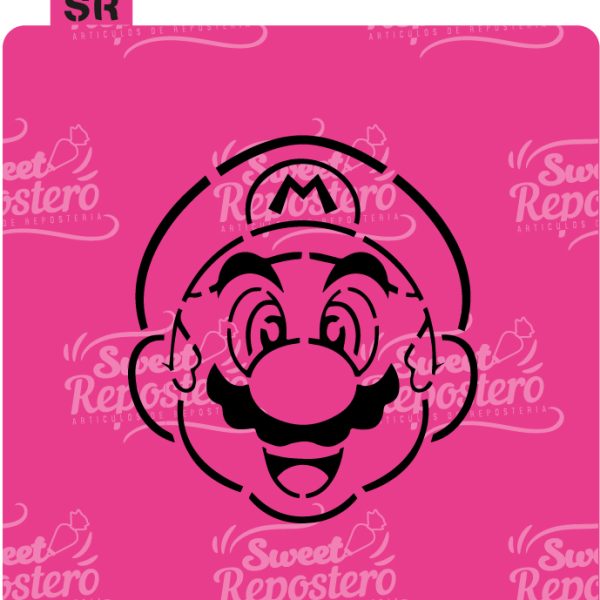 Stencil Pyo Mario A – Mario Bros Carita