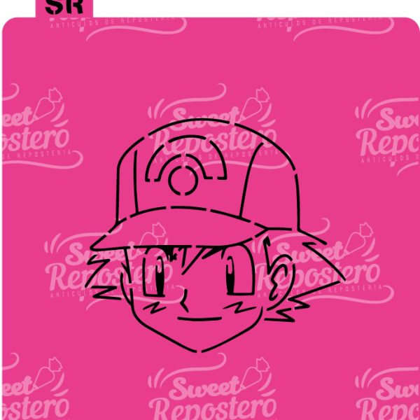 Stencil PYO Pokemon - Ash Carita