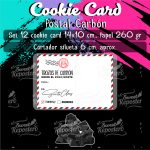 Set 12 und Cookie Cards Navidad Postal Carbon