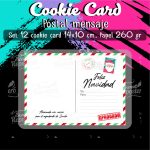 Set 12 und Cookie Cards Navidad Postal Mensaje
