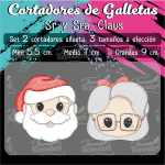 Cortadores De Galleta Sr y Sra Claus
