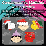 Cortadores De Galleta Snoopy Navideño