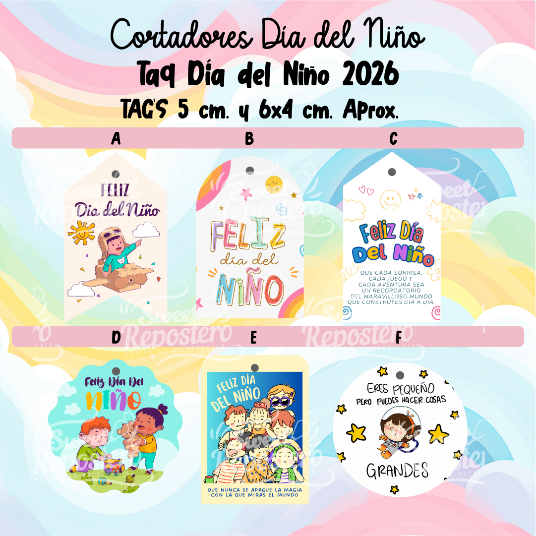 TAGS-100 Tags Dia De La Tags Dia Del Niño 2026. - Imagen 1