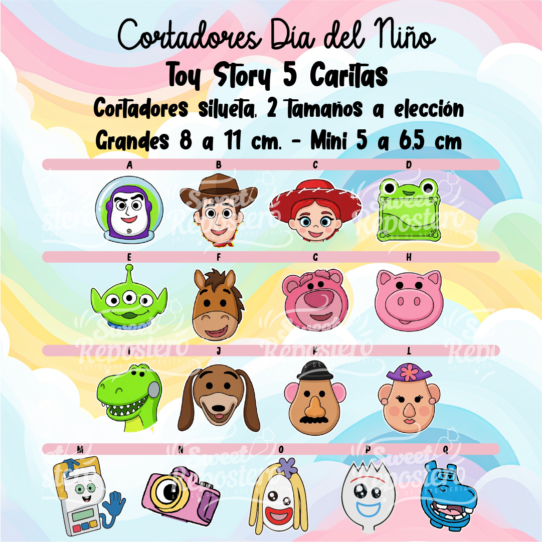 TOY STORY 5 CARITAS-100 Cortadores De Galleta Toy Story 5 Caritas - Imagen 1