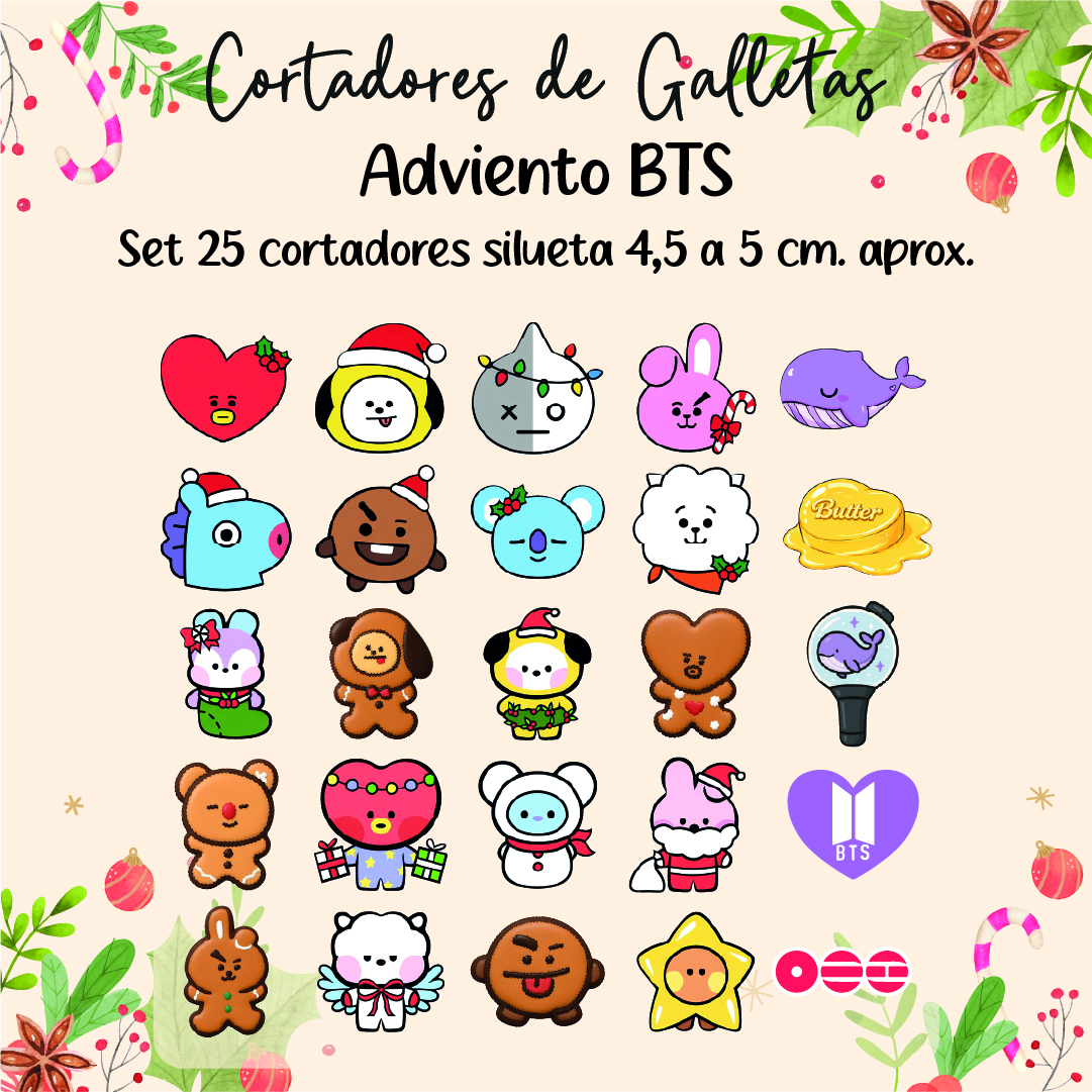 BTS-100 Set 25 Mini Cortadores Adviento BTS 5 Cm - Imagen 1
