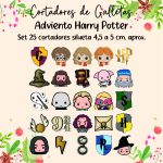 Set 25 Mini Cortadores Adviento Harry Potter 5 Cm